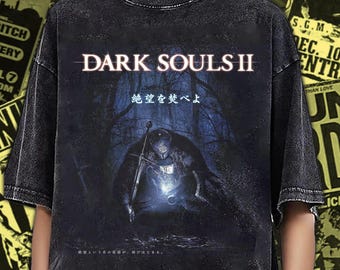 Vintage Washed Dark Souls 2 T-Shirt: FromSoftware Gaming Tee DS002
