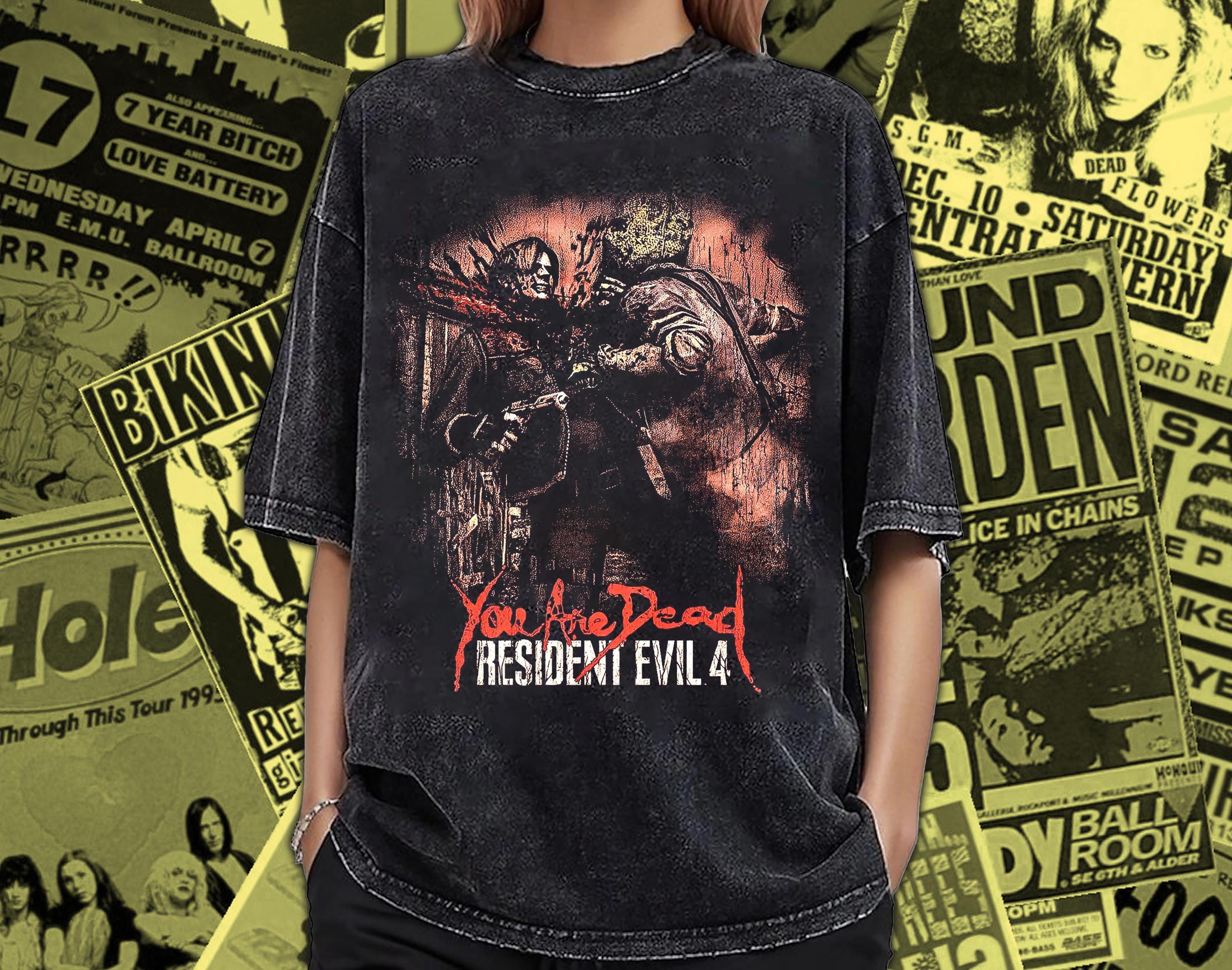 Vintage Washed Resident Evil 4 Dr. Salvador Chainsaw T-shirt RE004