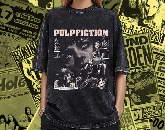Vintage Washed Pulp Fiction T-shirt: Quentin Tarantino Movie Tee