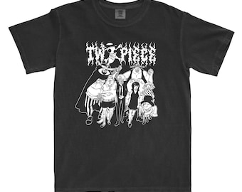 Fake Straw Hat Pirates Anime Two Piece Metal Font Meme Shirt
