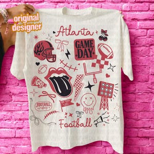 Retro Atlanta Png, Atlanta Football png, Atlanta Game Day png, Georgia Football Sublimation, Football Doodle Digital Download