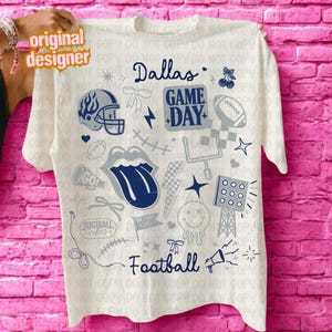 Retro Dallas Png, Doodle Dallas Football png, Texas Game Day png, Dallas Football Sublimation, Game Day Digital Download