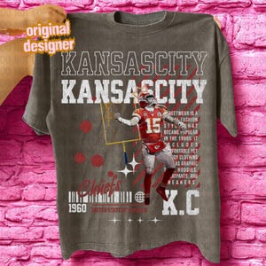 Vintage Kansas City Football Png, Retro Football png, KC Game Day png, Mahomes png, Kansas City Football Sublimation Graphic