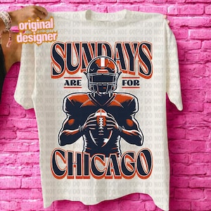 Retro Chicago Png, Chicago Football png, Chicago Game Day png, Football Sublimation, Football Doodle Digital Download, Touchdown png