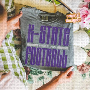 Vintage K-State Png, Retro K-State Football png, K-State Game Day png, College Football Sublimation, Game Day Digital Download, Purple White