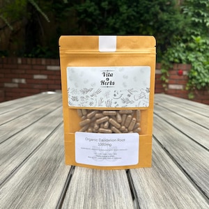 Organic Dandelion Root 1000mg | Organic, Non-GMO, No Dyes or Fillers | Vegan Supplement Capsules