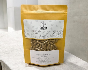 Organic Gotu Kola 1000mg | Organic, Non-GMO, No Dyes or Fillers | Vegan Supplement Capsules