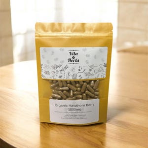 Organic Hawthorn Berry 1000mg | Organic, Non-GMO, No Dyes or Fillers | Vegan Supplement Capsules