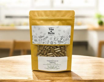 Organic Carrot 1000mg | Organic, Non-GMO, No Dyes or Fillers | Vegan Supplement Capsules
