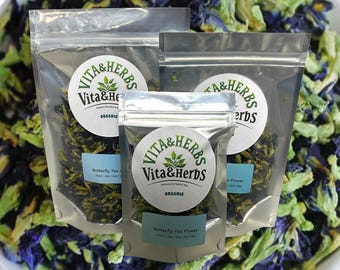Organic Dried Butterfly Pea Flower Tea Clitoria Ternatea Flower Floral Herbal Tea 1/4oz - 1LB
