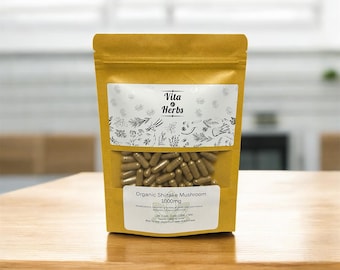 Organic Shiitake Mushroom l 1000mg | Organic, Non-GMO, No Dyes or Fillers | Vegan Supplement Capsules