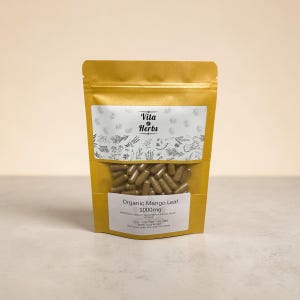 Organic Mango Leaf 1000mg | Organic, Non-GMO, No Dyes or Fillers | Vegan Supplement Capsules