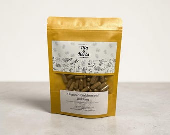 Organic Goldenseal 1000mg | Organic, Non-GMO, No Dyes or Fillers | Vegan Supplement Capsules