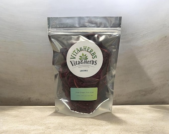 Organic Dried Dragon Fruit – 100% Natural Red Pitaya Chips – Healthy Dehydrated Fruit Snack Fruit Tea 1/4oz - 1LB