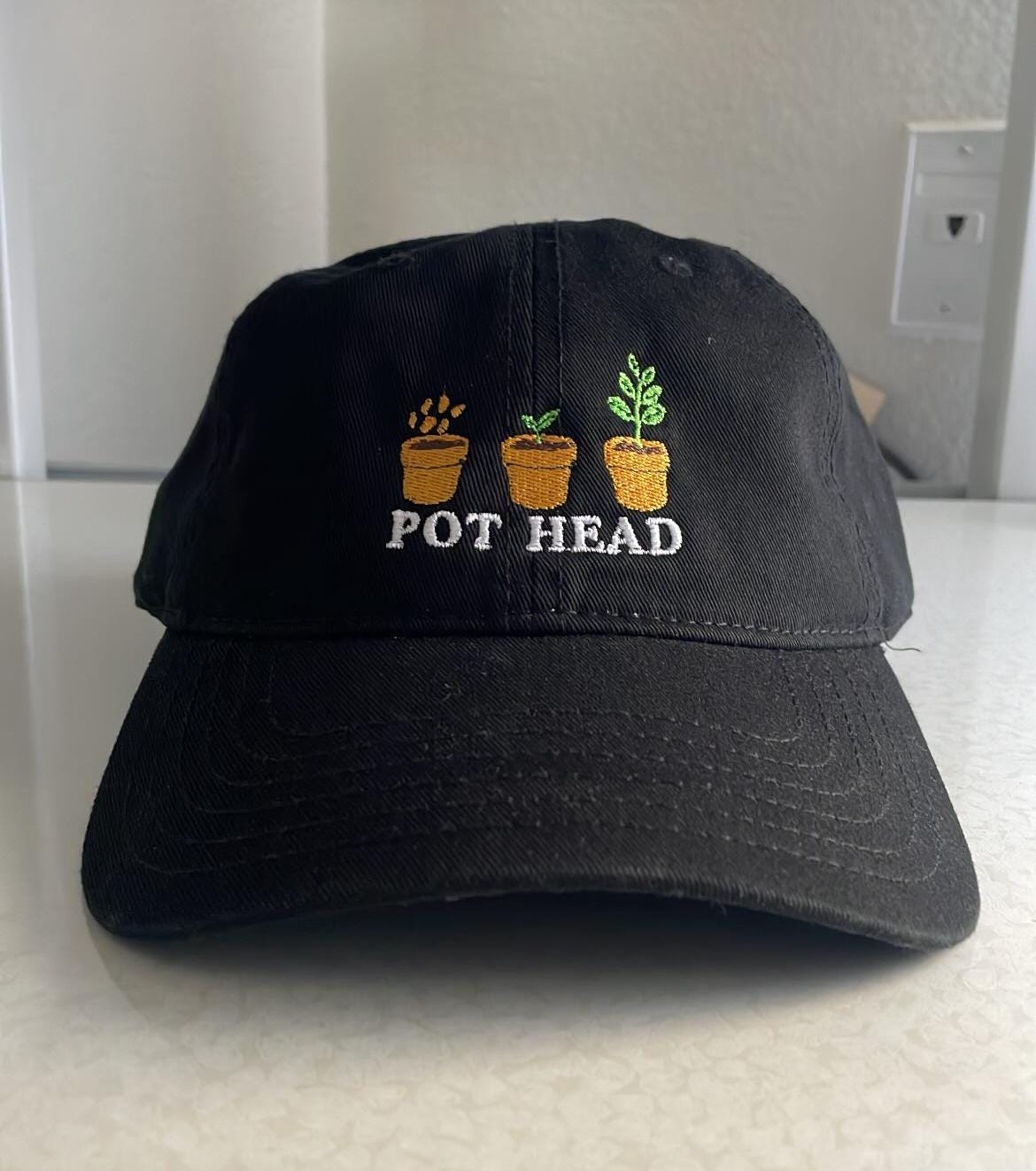 Pot Head Embroidered Hat: Funny Plant Lover Gift - Etsy