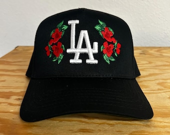 LA Rote Kirschblüte Snapback Hat: Bestickte Baseballkappe