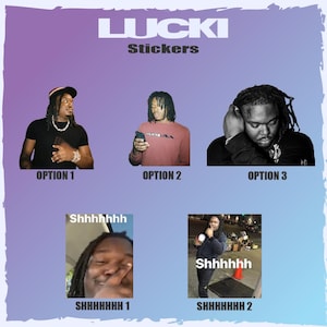 Rapper LUCKI 2 x 2 Zoll Vinyl wasserfester Aufkleber, LUCKI ECKS, Shhhhhhh