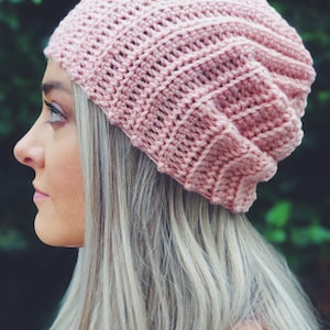 Women&#39;s Slouchy Beanie Lightweight Crochet Hat Handmade