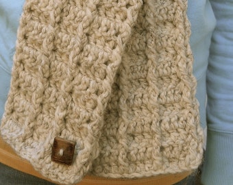Women's Scarf 55" Chunky Cable Handmade Crochet