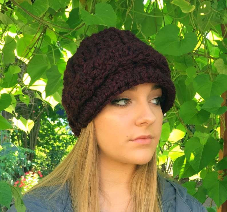 Women's Hat Baker Boy Brimmed Newsboy Crochet Handmade Etsy