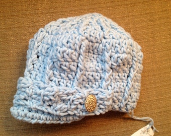 Women's Soft Cotton Hat Baker Boy Brimmed Crochet Newsboy Chemotherapy