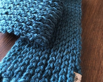 Long Scarf w Fringe Handmade Knit