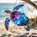 Sea Turtle Suncatcher, Stain Glass Acrylic Window Hangings Decor Gift, Gifts For Grandma Mom, Turtle Beach Lovers Gift,Housewarming New Home product logo
