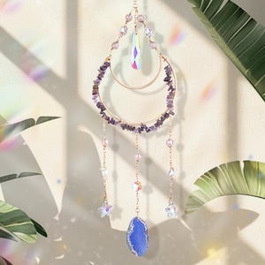 Healing Crystal Sun Catcher for Window Hanging Prism, Birthday Gifts for Her, Rainbow Maker Room Decor, Custom Housewarming Gifts for Women