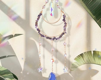Healing Crystal Sun Catcher for Window Hanging Prism, Birthday Gifts for Her, Rainbow Maker Room Decor, Custom Housewarming Gifts for Women