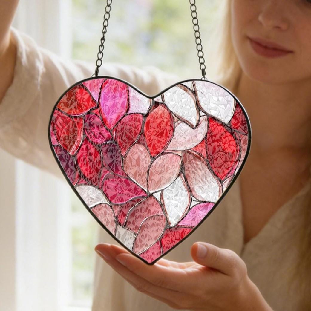 Stained glass heart - Etsy 日本