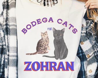 Bodega Cats for Zohran, Unisex Cotton T-Shirt
