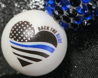 First Responder Beaded Wristlet Keychain with Charm & Tassel