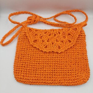 Handgemachte Orangene Quadratische Papierschnur Tasche