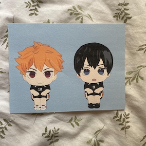 Haikuuu Chibi art print | Hinata and kageyama