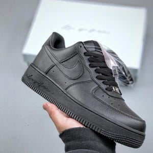 Nike Air Force 1 , Af1 Custom , Nike Shoes , Black Nike Air Force , Black Shoes
