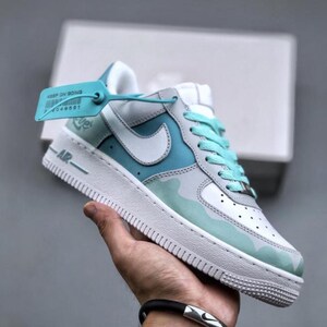 Nike Air Force 1, Af1 Custom, Blauwe Nike Air Force, Nike schoenen, Air Force Custom, Groene Nike Air Force, Regenboog Nike Air Force