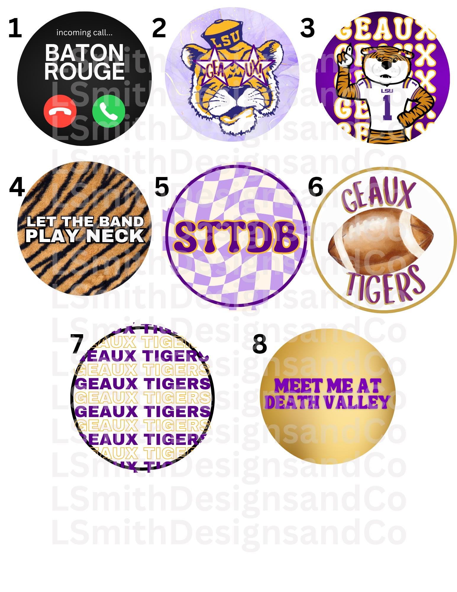 LSU 2" Buttons