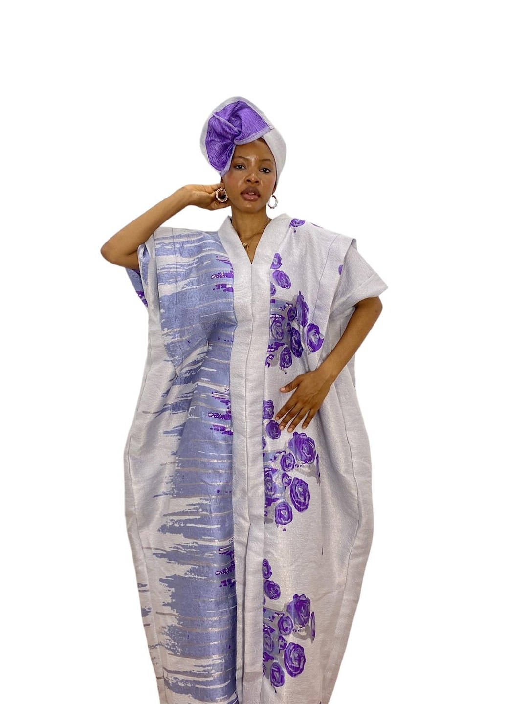 Damask Boubou & Kaftan Two Piece Set – Luxury African Traditional Outfit for Men