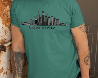 Bakeadelphia T-Shirt, Philly t-shirt, skyline, Philly Silhouette, Bake Out, Tshirt, city, Building, Philadelphia t-shirt, Philadelphia, dope