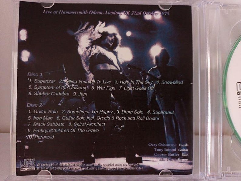 ozzy osbourne symptom of the universe live