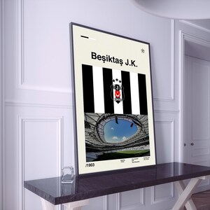 Besiktas Illustrated Print Vodafone Park Contemporary Poster 