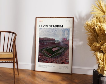 Levi's Stadium Poster, San Francisco 49ers Print, NFL Stadium Wall Art, Football Fan Gift