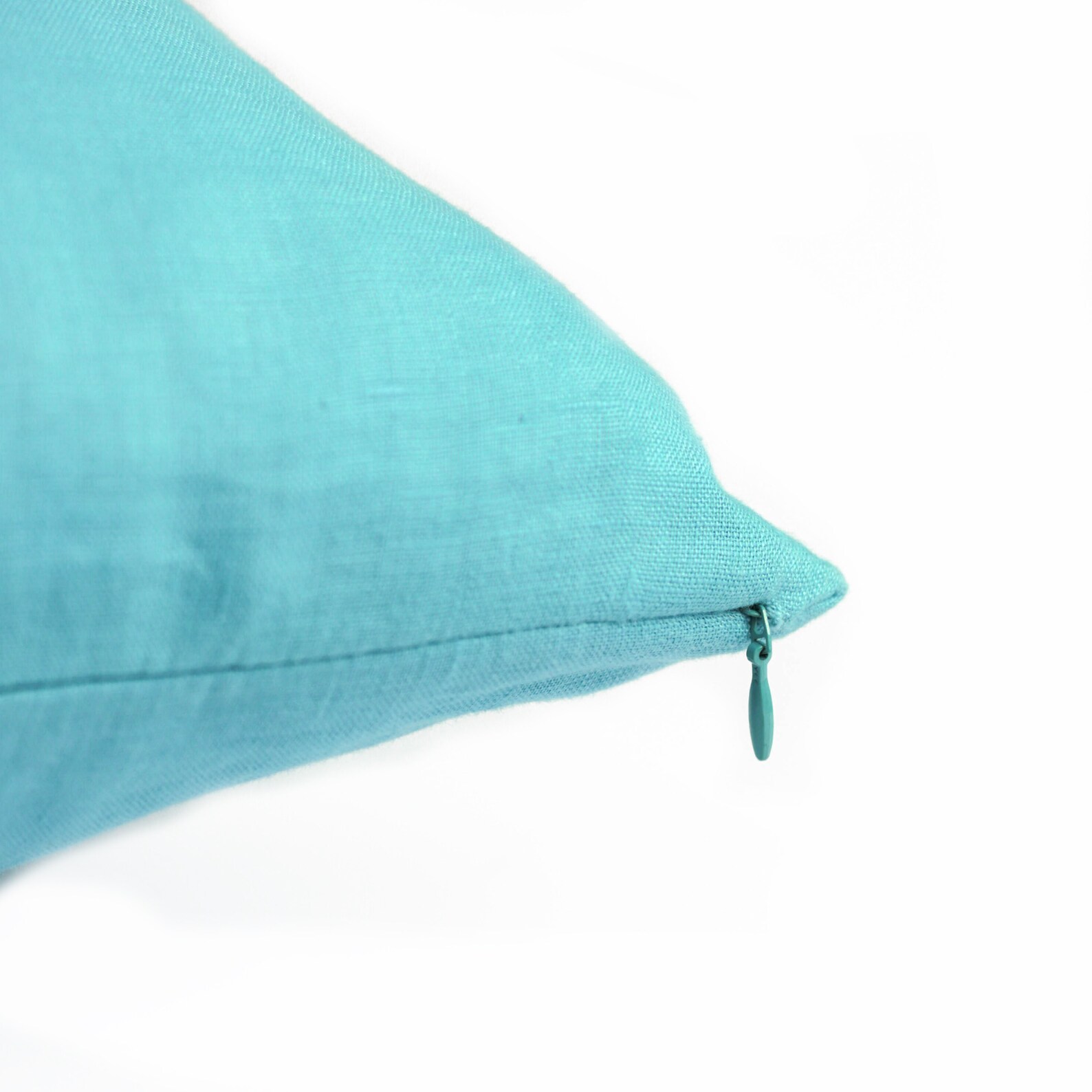 Flower Cushion Cover Custom Embroidery Pillow Teal Linen Etsy