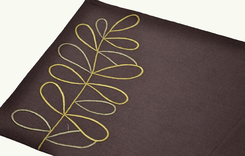 Botanical Floral Embroidered Placemat Modern Fabric Placemats Etsy