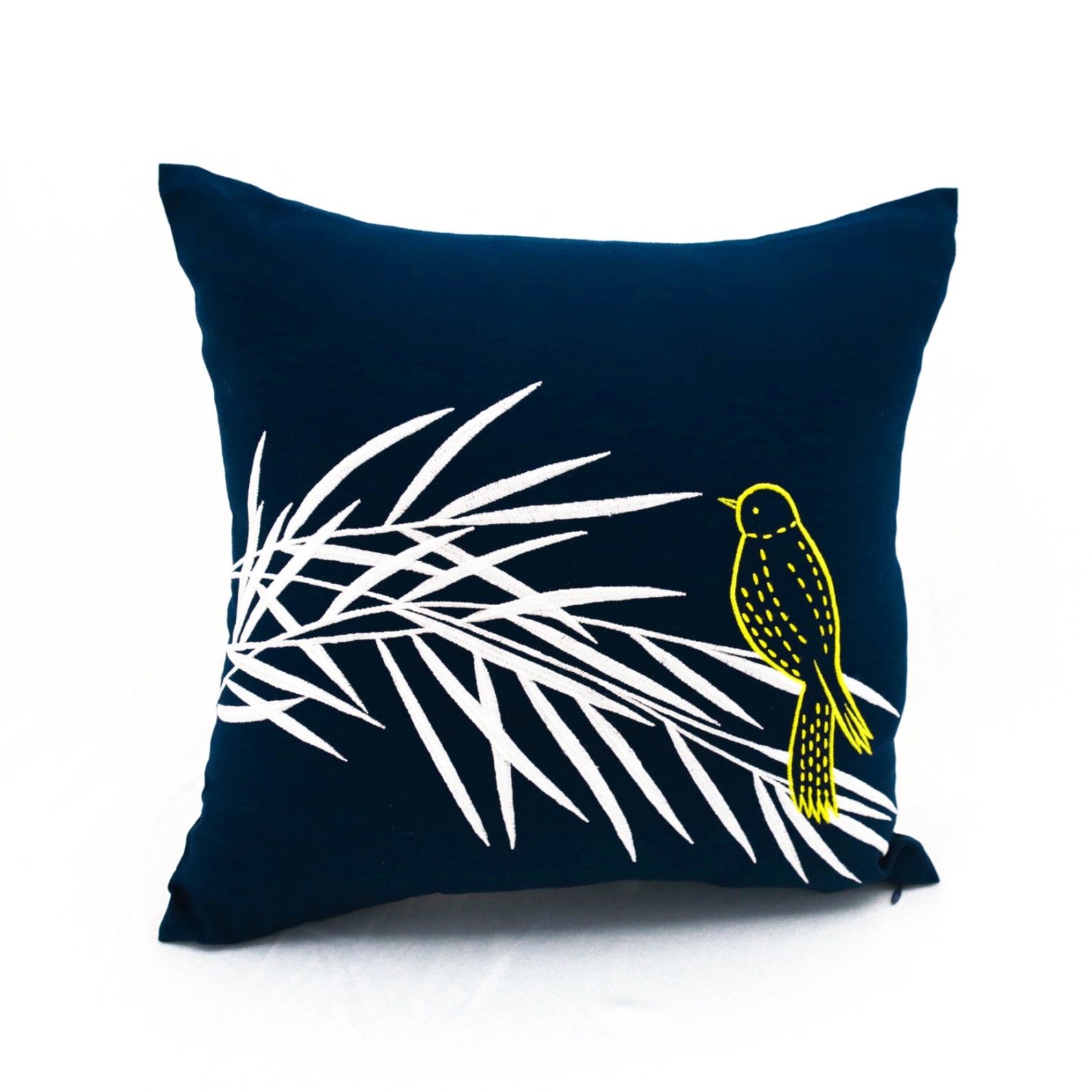 Bird Pillow Cover Custom Embroidery Pillow Bamboo Pillow Etsy
