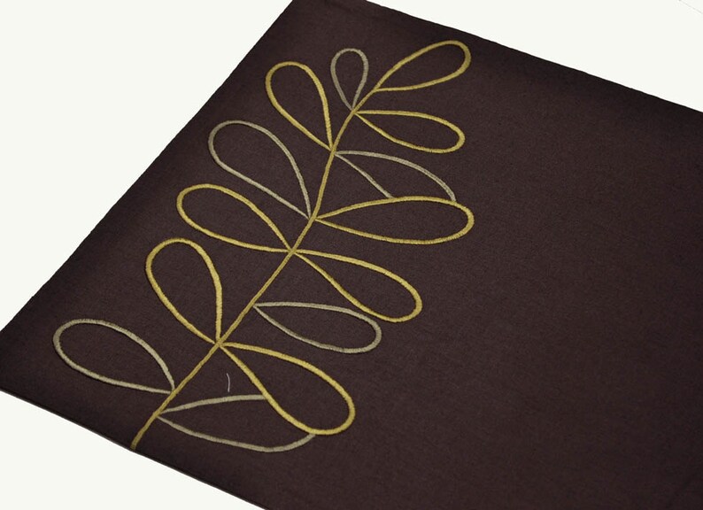 Botanical Floral Embroidered Placemat Modern Fabric Placemats Etsy