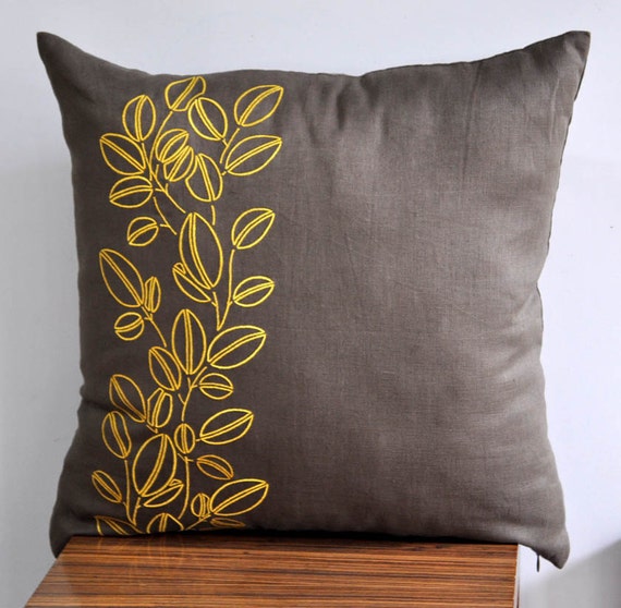 Items similar to Yellow Pillow Cover, Throw pillow cover , Decorative ...