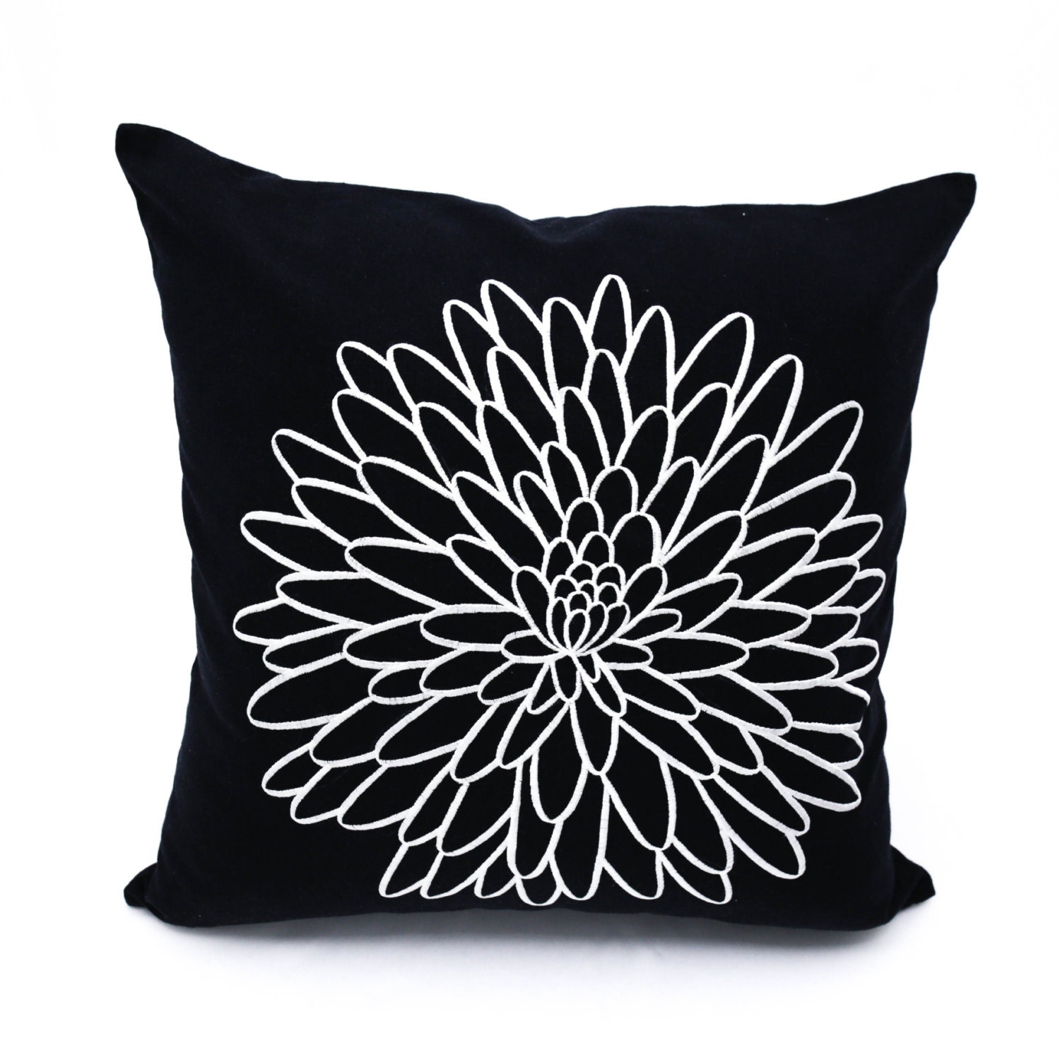 Flower Embroidery Pillow Cover White Floral Pillow Tropical Etsy