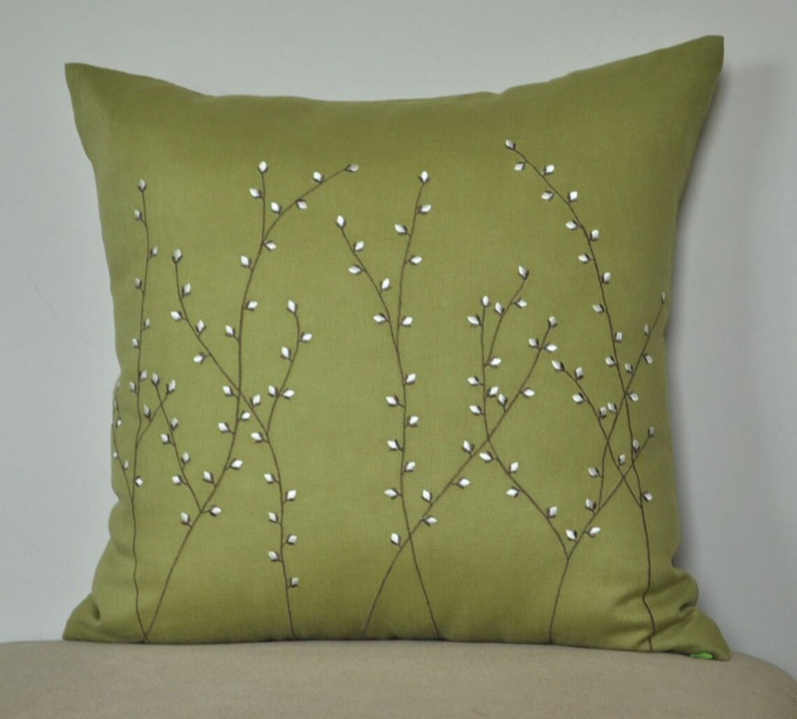 Pussy Willow Throw Pillow Cover Decorative Pillow Cover 18 x Etsy