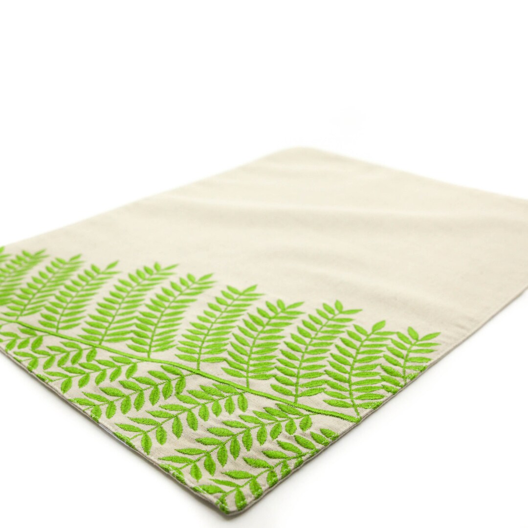 Fern Embroidery Placemats Custom Placemats Modern Christmas Etsy